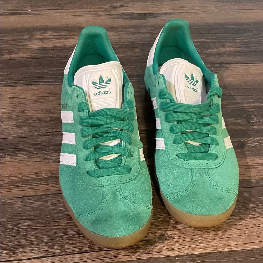 adidas Originals Men's Gazelle Shoes, Green Court Gum - Picture 4 of 16